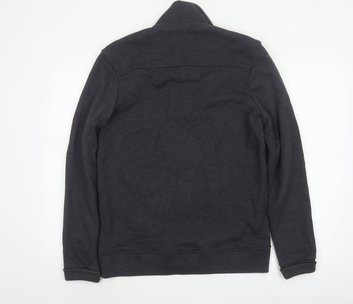 Ted Baker Men’s Grey M Quilted Cotton Blend Zip Jacket