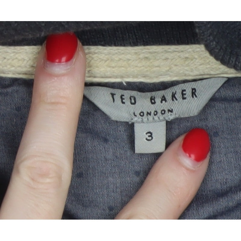 Ted Baker Men’s Grey M Quilted Cotton Blend Zip Jacket