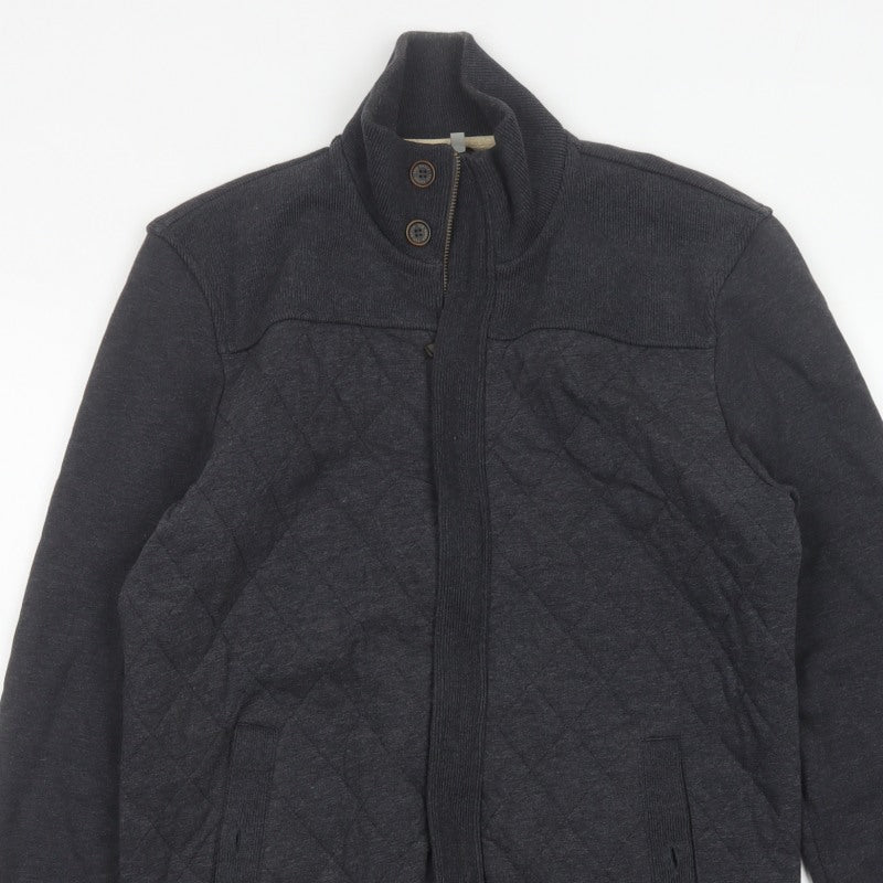 Ted Baker Men’s Grey M Quilted Cotton Blend Zip Jacket