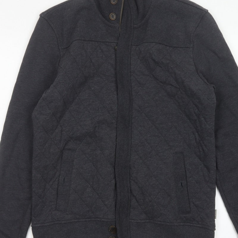 Ted Baker Men’s Grey M Quilted Cotton Blend Zip Jacket