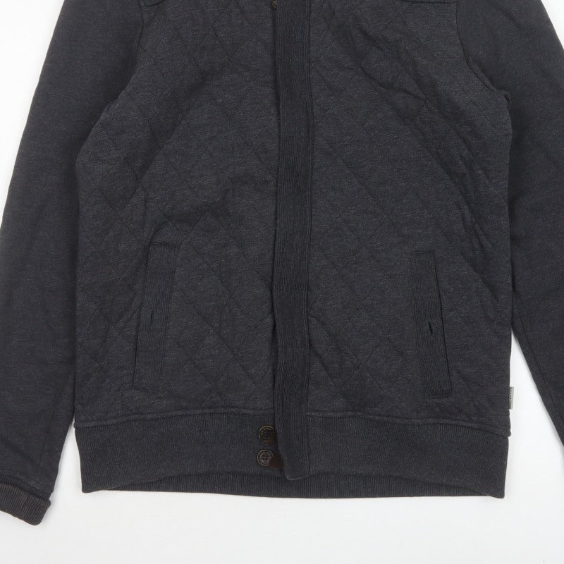 Ted Baker Men’s Grey M Quilted Cotton Blend Zip Jacket