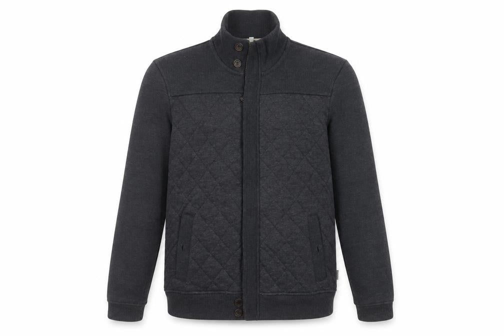 Ted Baker Men’s Grey M Quilted Cotton Blend Zip Jacket