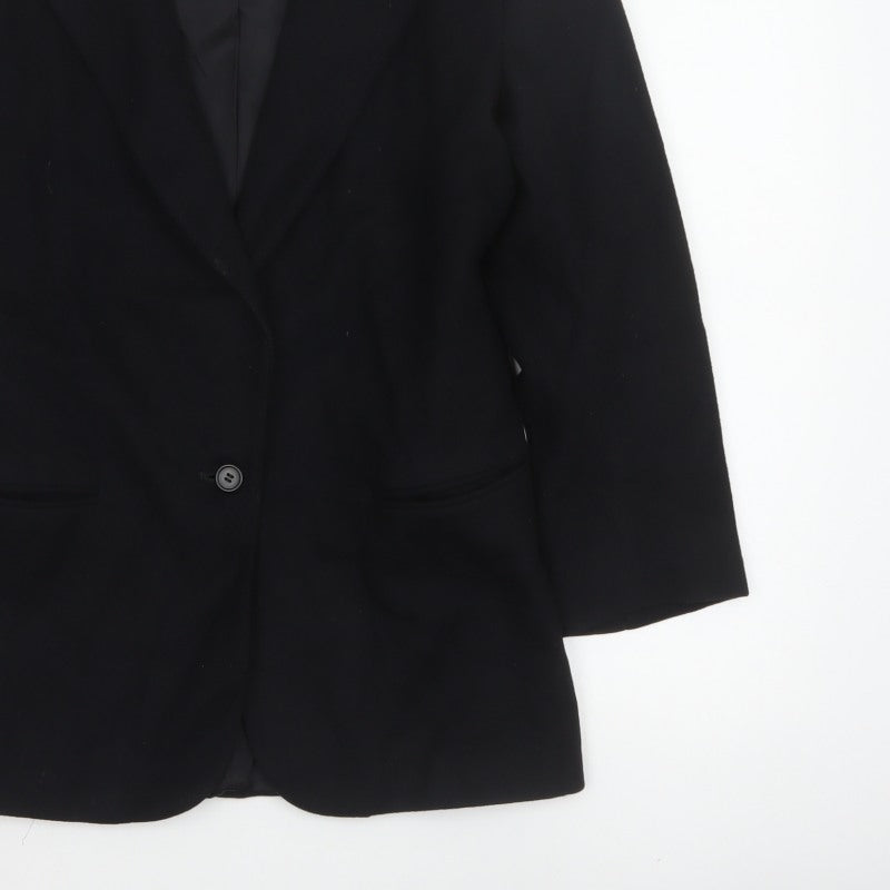 L.L.Bean Women's Black UK 10 Single-Breasted Blazer Made in USA