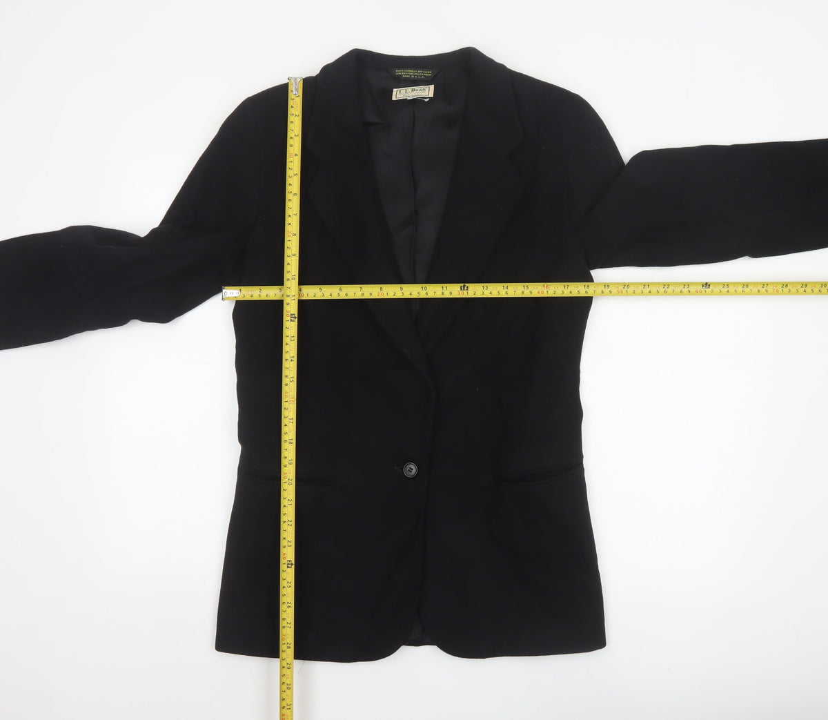 L.L.Bean Women's Black UK 10 Single-Breasted Blazer Made in USA