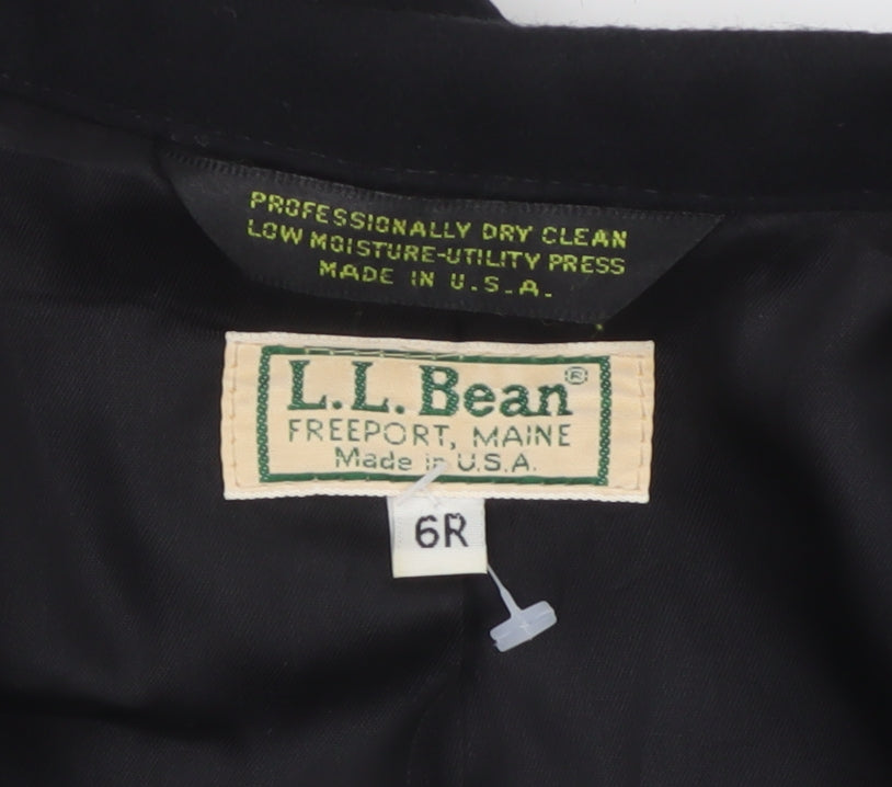 L.L.Bean Women's Black UK 10 Single-Breasted Blazer Made in USA