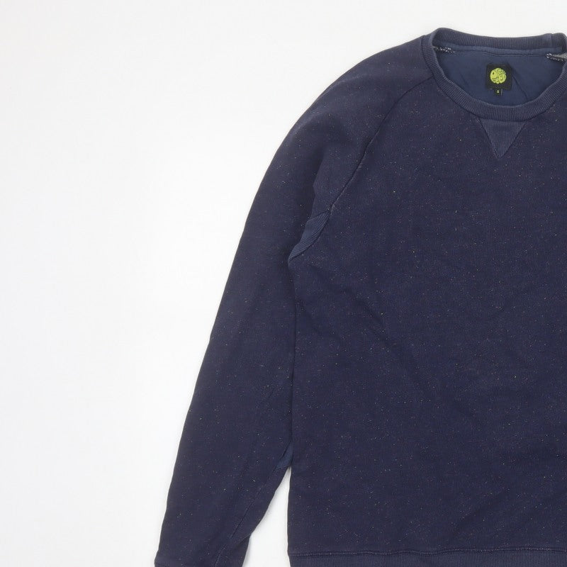 Deus Ex Machina Men’s Blue Speckled Logo Crew Neck Sweatshirt S