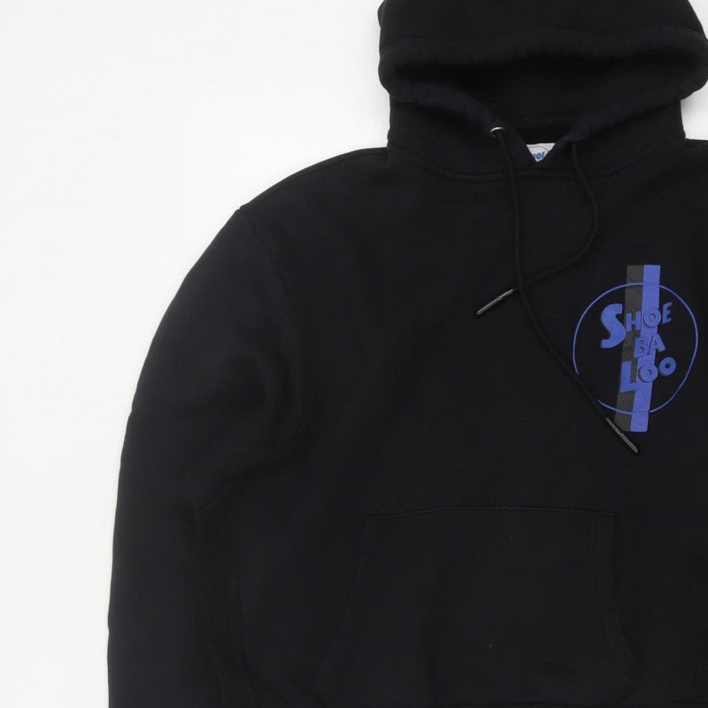 Shoe Ba Loo Women’s Black M Pullover Hoodie Blue Logo 100% Cotton