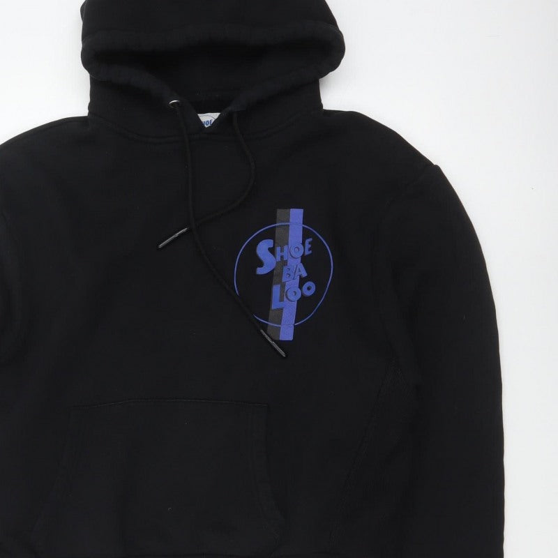 Shoe Ba Loo Women’s Black M Pullover Hoodie Blue Logo 100% Cotton