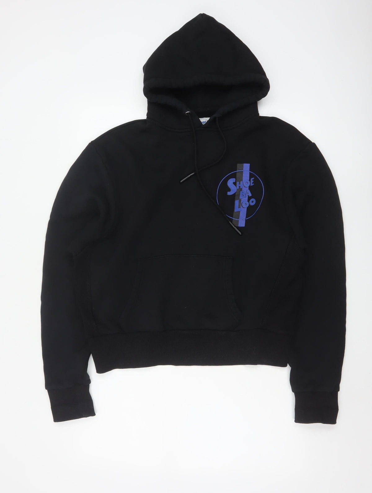 Shoe Ba Loo Women’s Black M Pullover Hoodie Blue Logo 100% Cotton