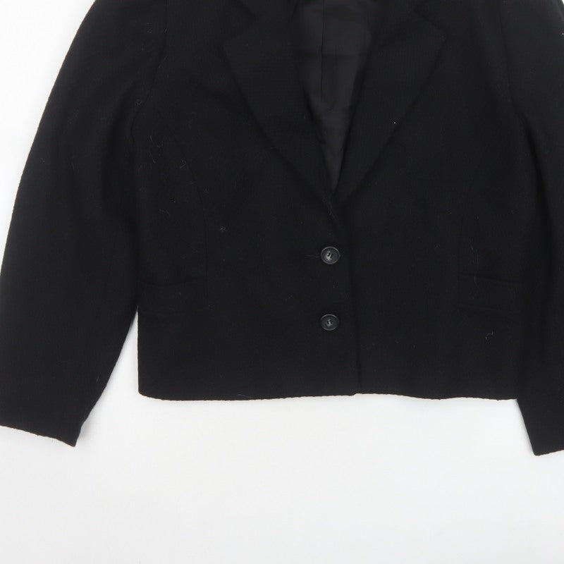 Blake Petites Women’s Black UK 12 Wool Blend Tailored Blazer Jacket