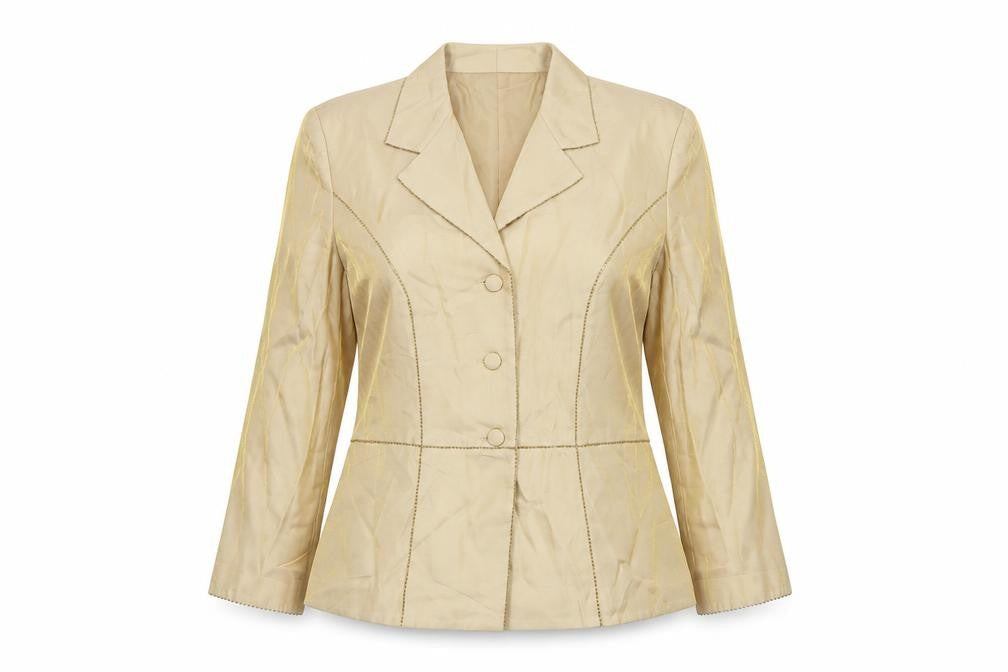 Alex Evenings Women’s Gold Size 12 Lined Formal Blazer Jacket