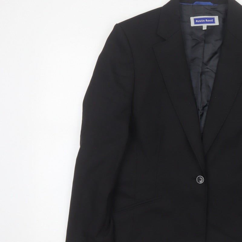 Austin Reed Women’s Black Wool Blazer UK 14 38in Tailored