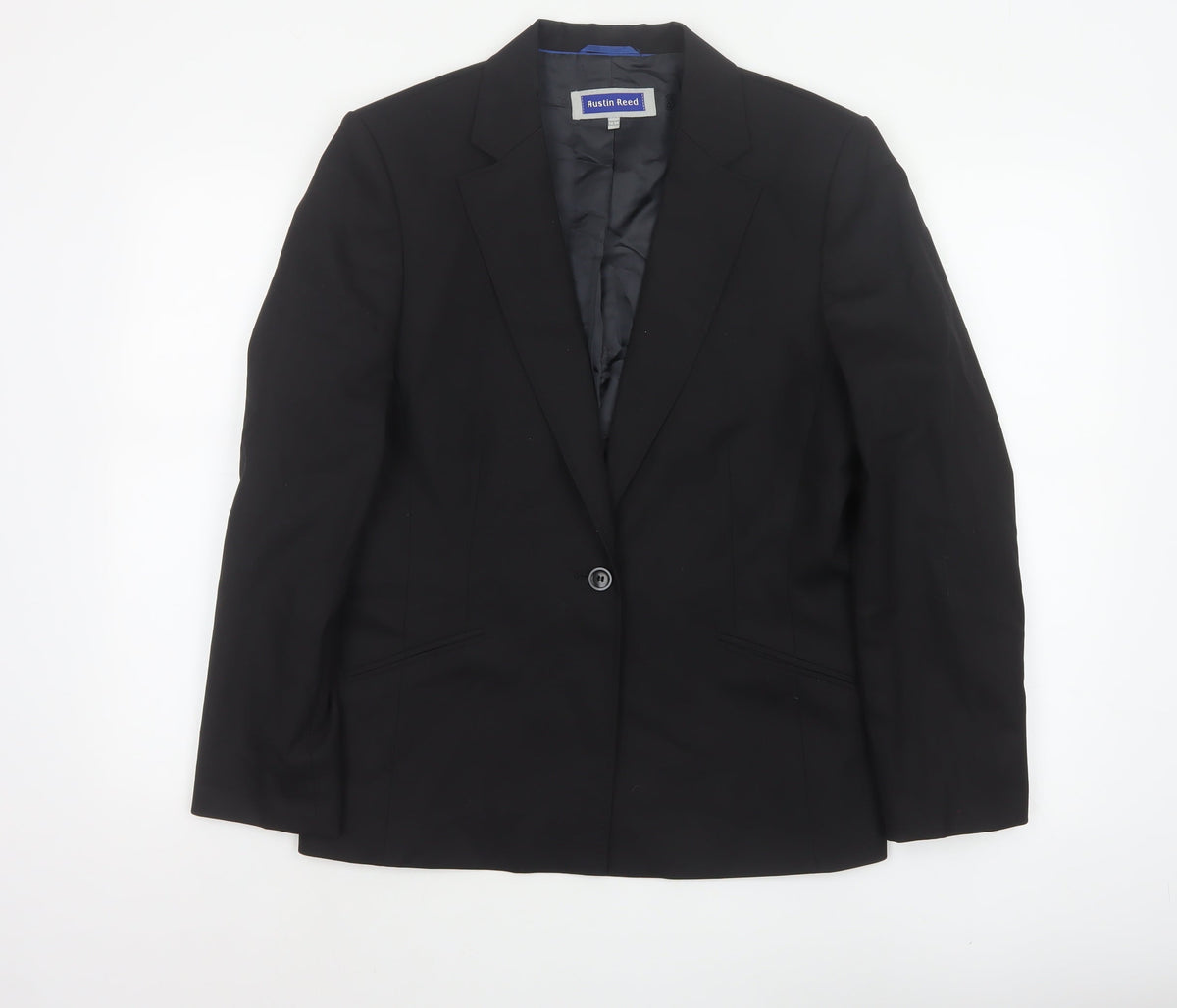 Austin Reed Women’s Black Wool Blazer UK 14 38in Tailored
