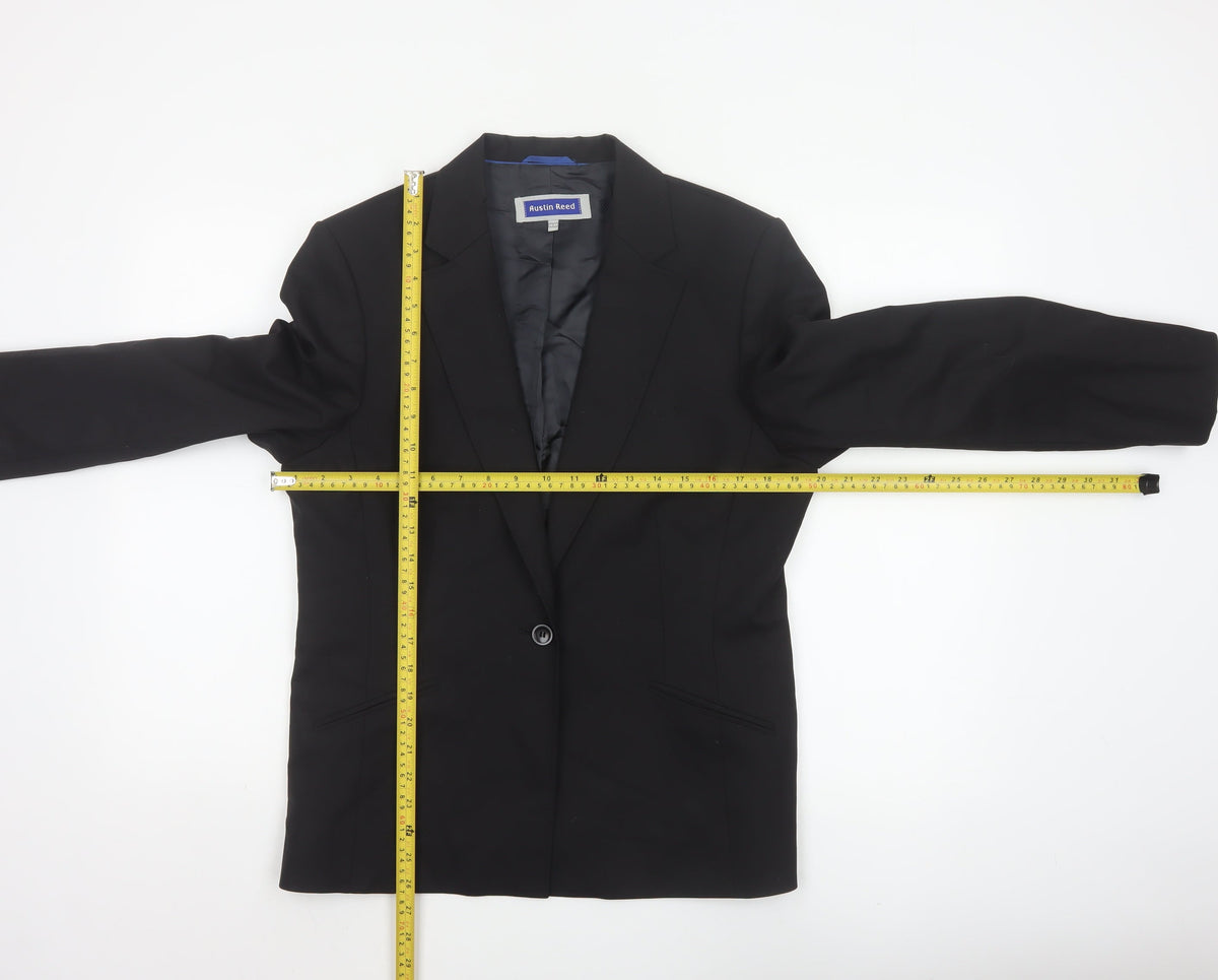 Austin Reed Women’s Black Wool Blazer UK 14 38in Tailored