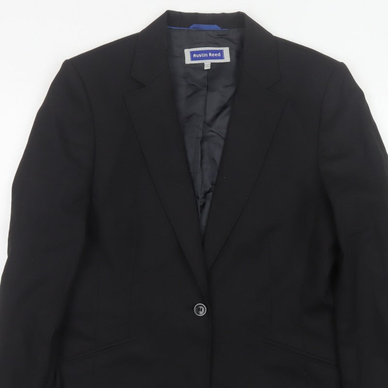 Austin Reed Women’s Black Wool Blazer UK 14 38in Tailored