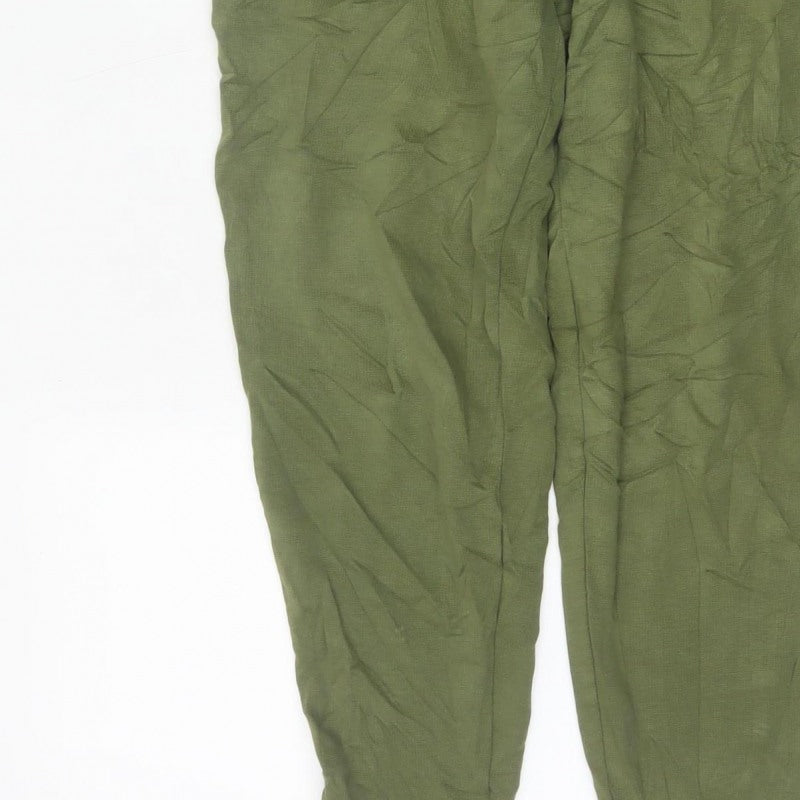 Marks & Spencer Womens Green Size 10 Drawstring Jogger Trousers