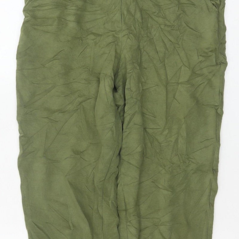 Marks & Spencer Womens Green Size 10 Drawstring Jogger Trousers