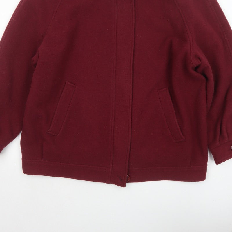 Edinburgh Women Red UK 14 Pure New Wool Vintage Basic Jacket