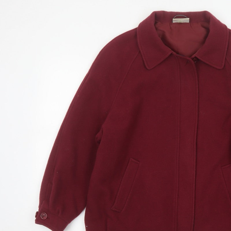 Edinburgh Women Red UK 14 Pure New Wool Vintage Basic Jacket