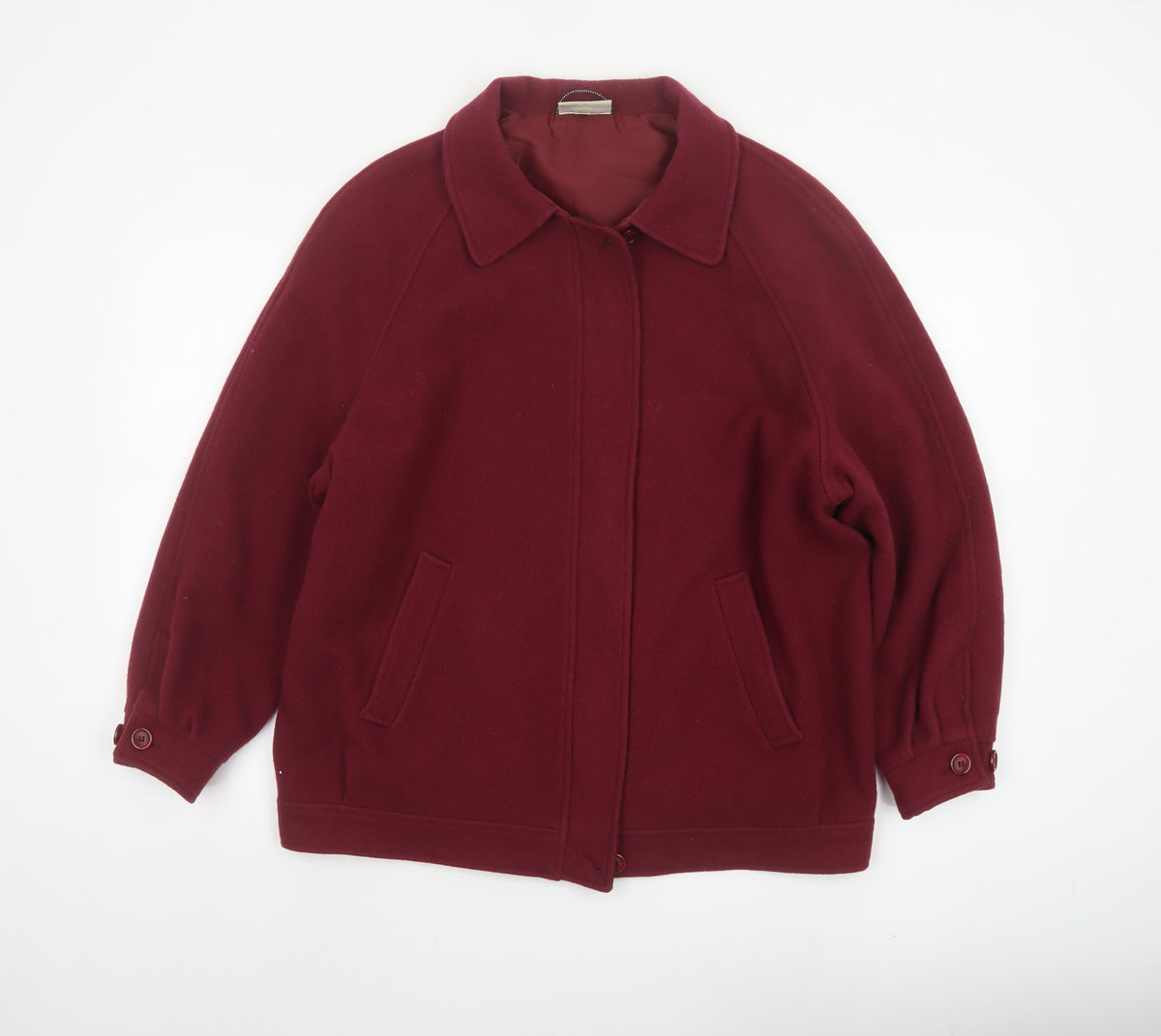 Edinburgh Women Red UK 14 Pure New Wool Vintage Basic Jacket