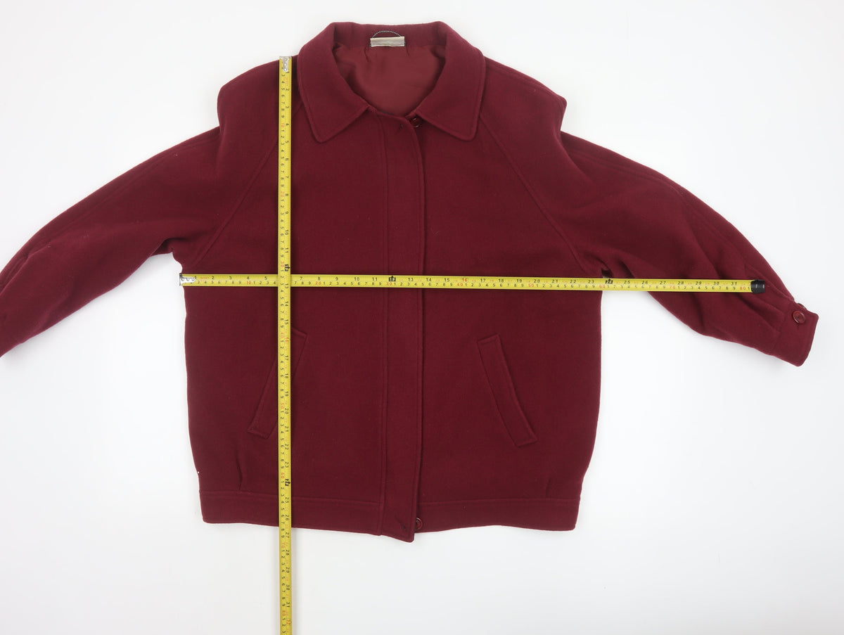 Edinburgh Women Red UK 14 Pure New Wool Vintage Basic Jacket