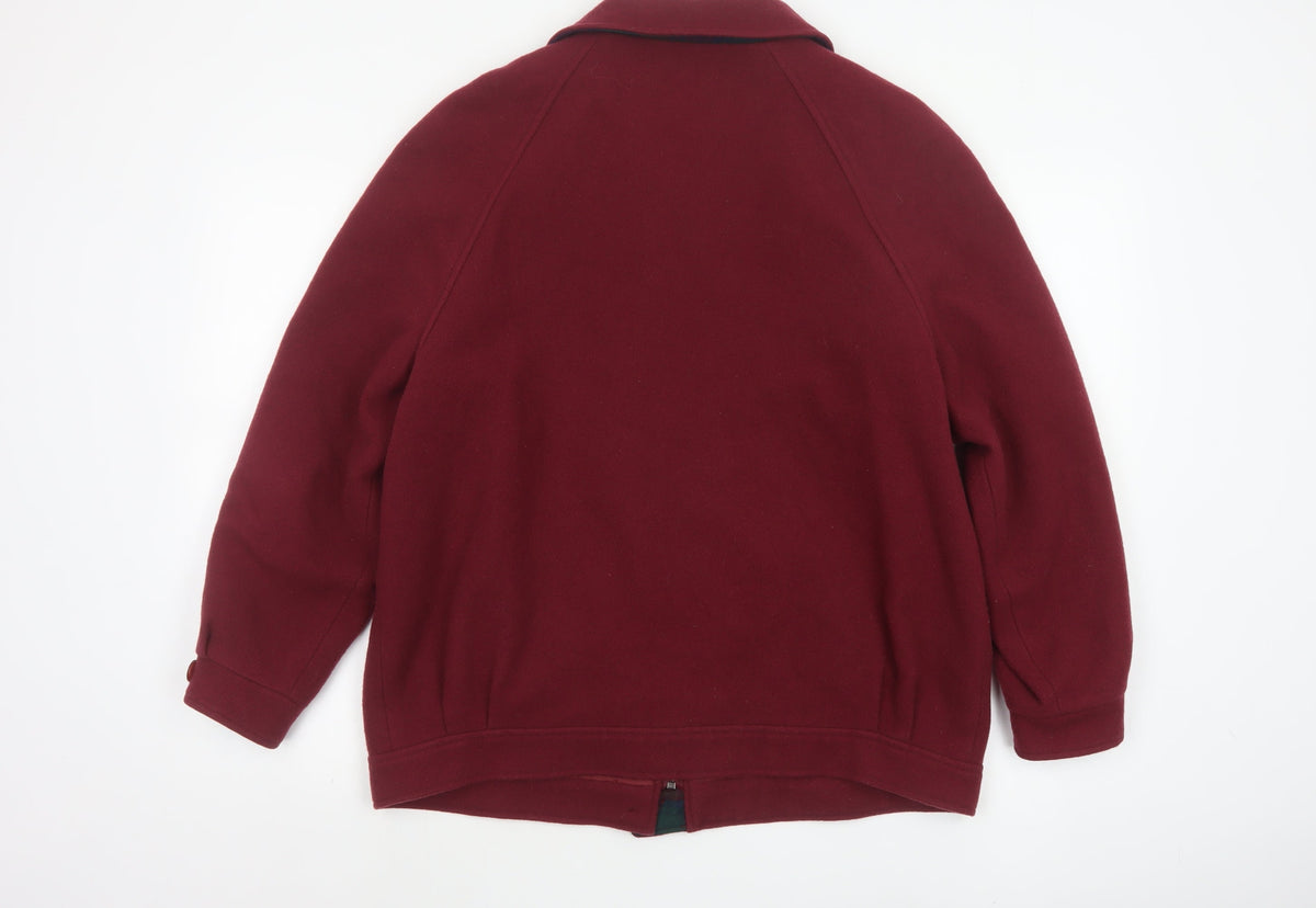 Edinburgh Women Red UK 14 Pure New Wool Vintage Basic Jacket