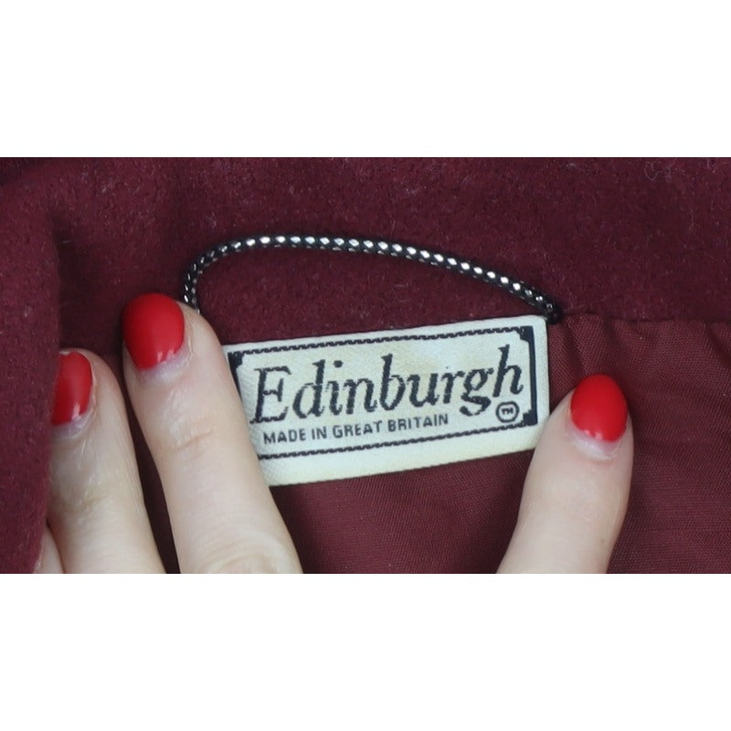 Edinburgh Women Red UK 14 Pure New Wool Vintage Basic Jacket
