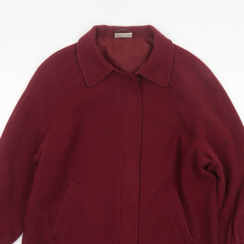 Edinburgh Women Red UK 14 Pure New Wool Vintage Basic Jacket