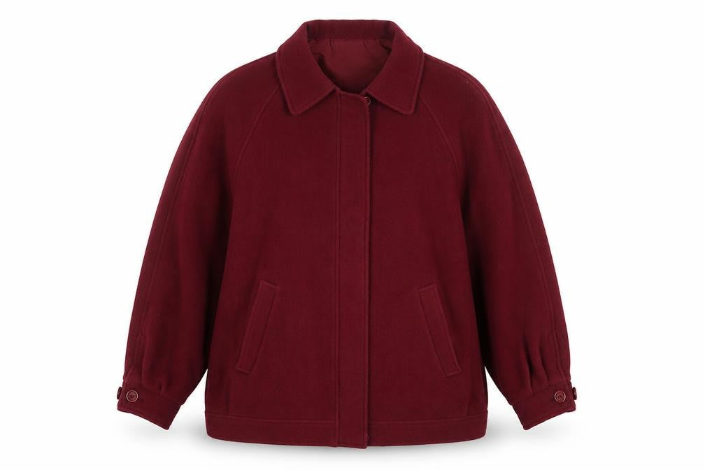 Edinburgh Women Red UK 14 Pure New Wool Vintage Basic Jacket