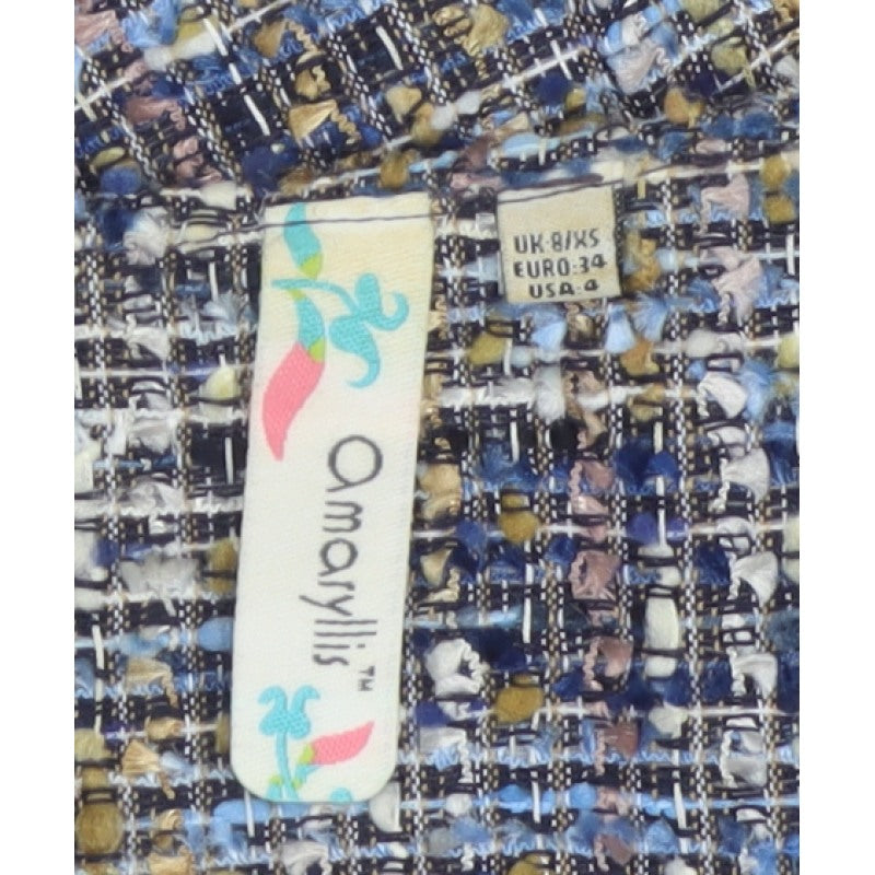 Amaryllis Women’s Blue Tweed Blazer Jacket UK 8 XS 4 Button Lined