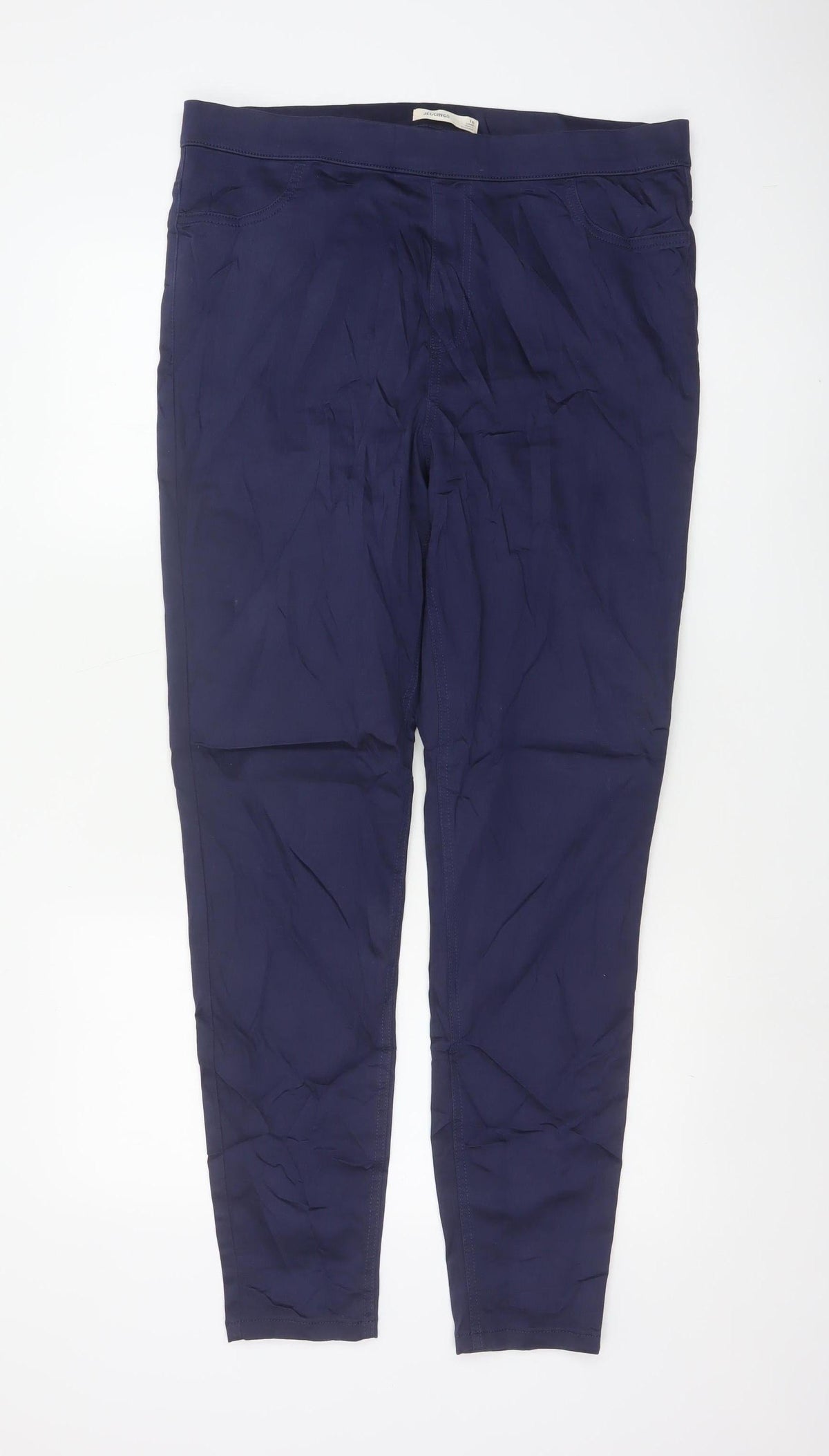 Marks and Spencer Women's Navy UK 16 Long Stretch Chino Trousers
