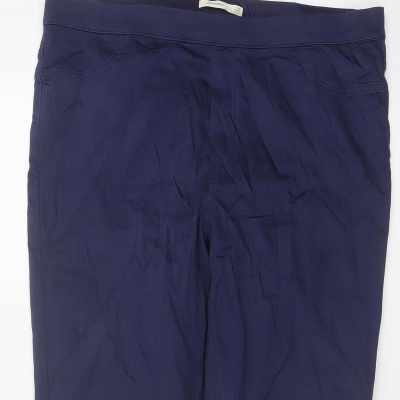 Marks and Spencer Women's Navy UK 16 Long Stretch Chino Trousers