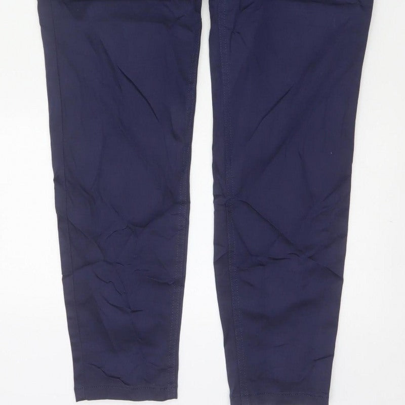 Marks and Spencer Women's Navy UK 16 Long Stretch Chino Trousers