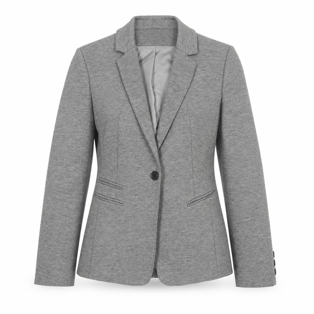 Marks and Spencer Women Grey Size 8 Tailored Stretch Blazer