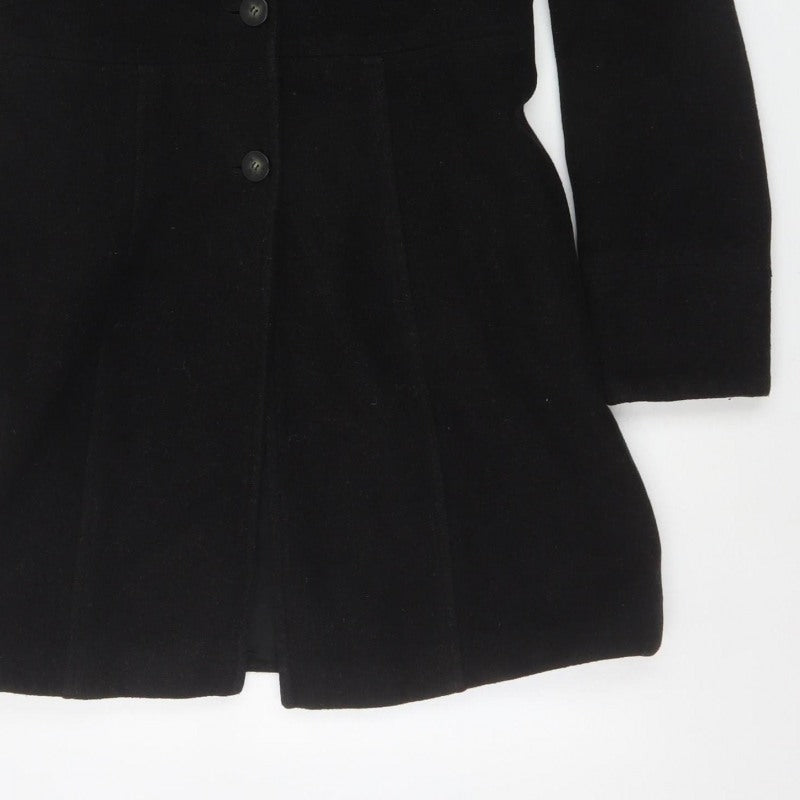 River Island Women’s Black UK 12 Mid-Length Single-Breasted Overcoat