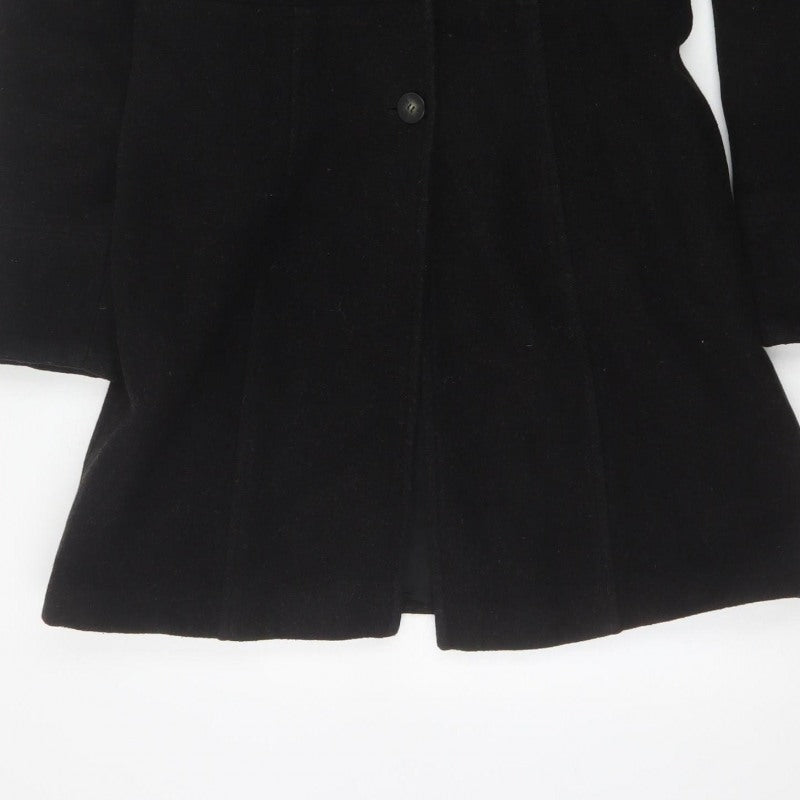 River Island Women’s Black UK 12 Mid-Length Single-Breasted Overcoat