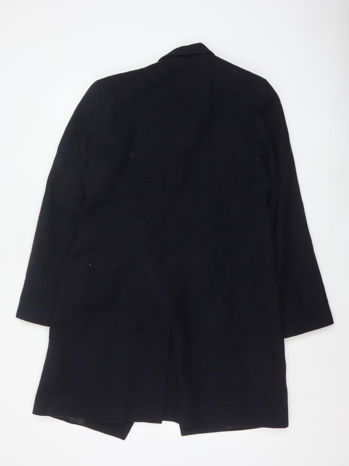 French Connection Women Blue UK 12 Wool Blend Long Overcoat Lined