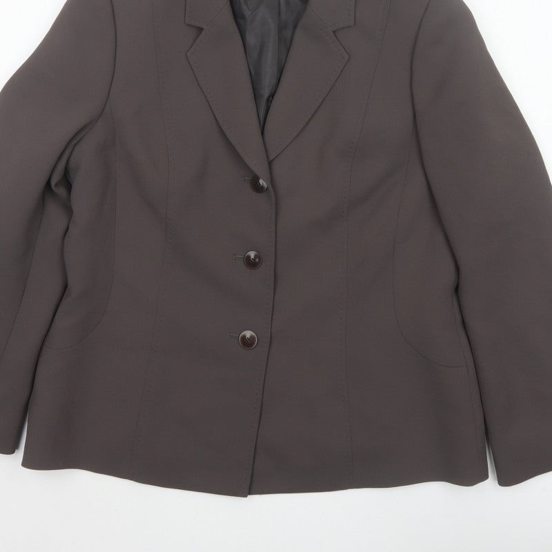 Eastex Women’s Brown UK 12 Tailored 3 Button Lined Blazer Jacket