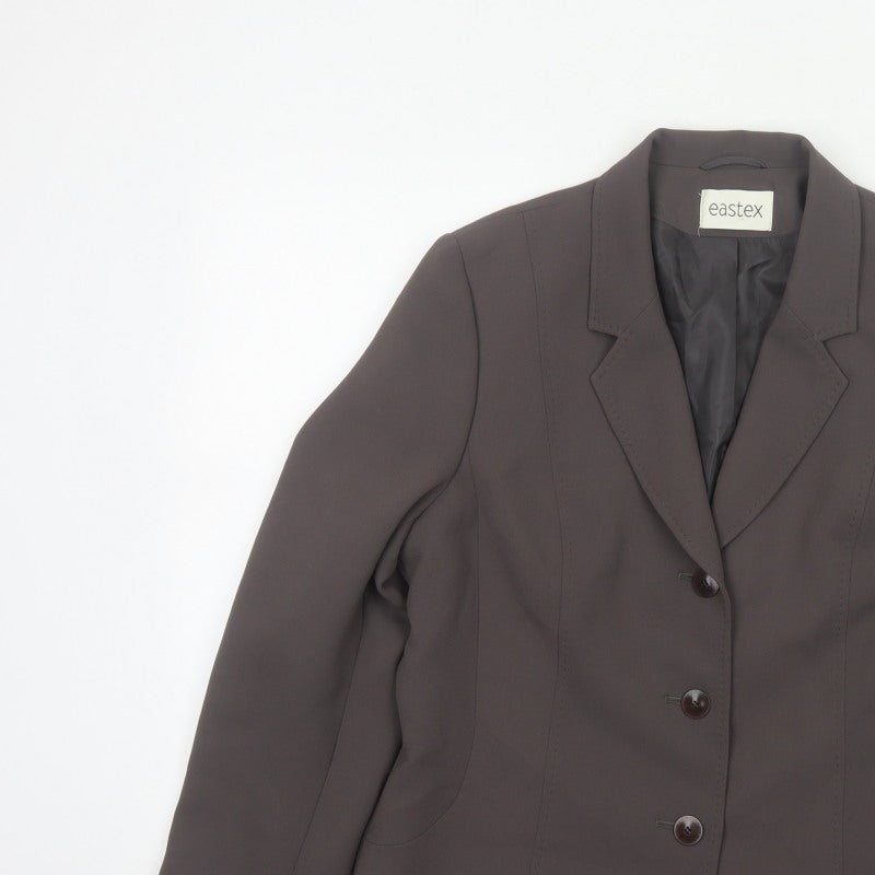 Eastex Women’s Brown UK 12 Tailored 3 Button Lined Blazer Jacket