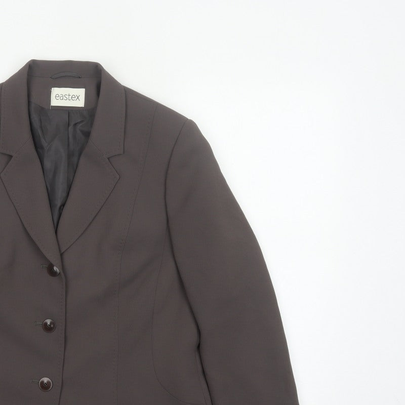 Eastex Women’s Brown UK 12 Tailored 3 Button Lined Blazer Jacket