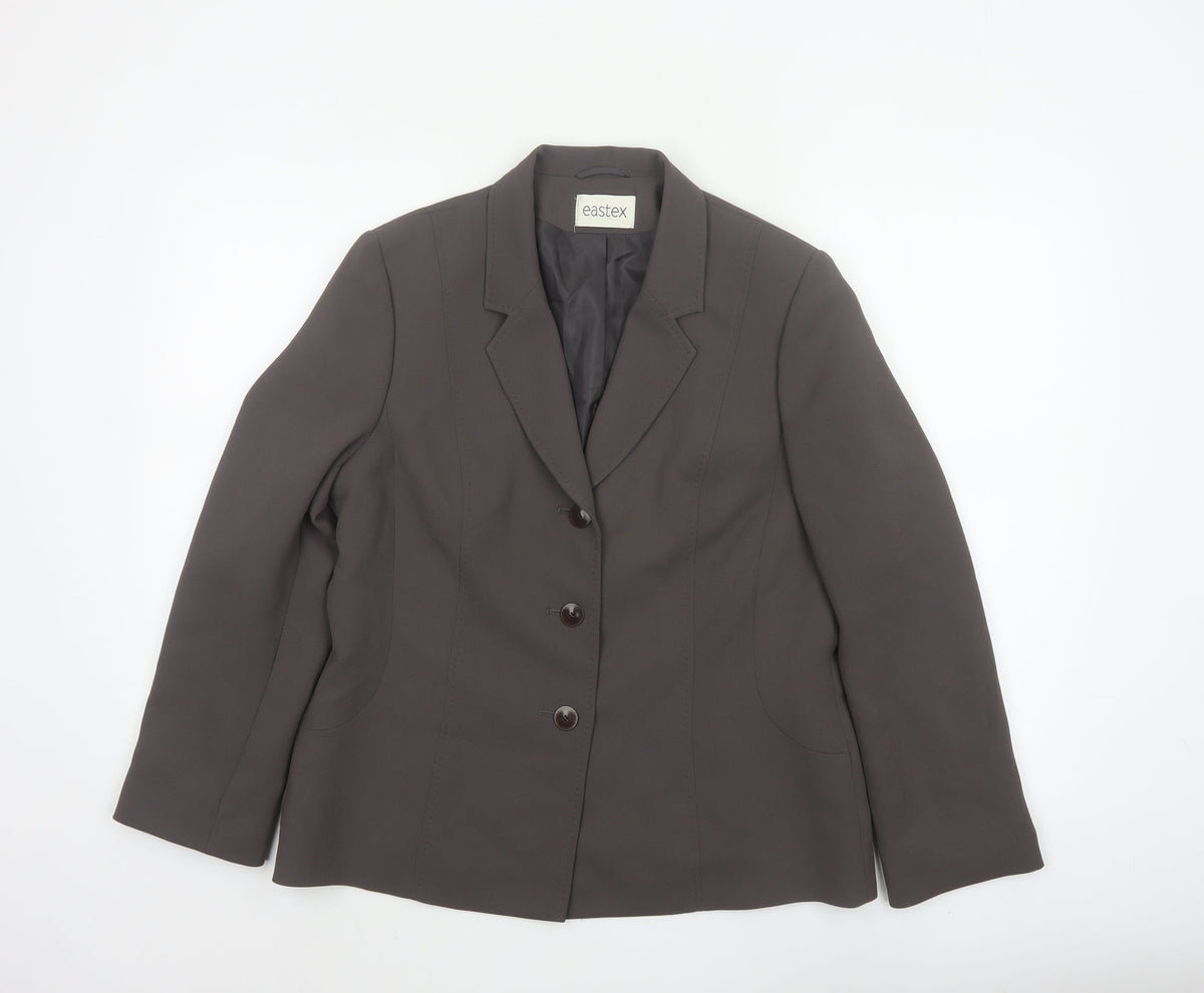 Eastex Women’s Brown UK 12 Tailored 3 Button Lined Blazer Jacket