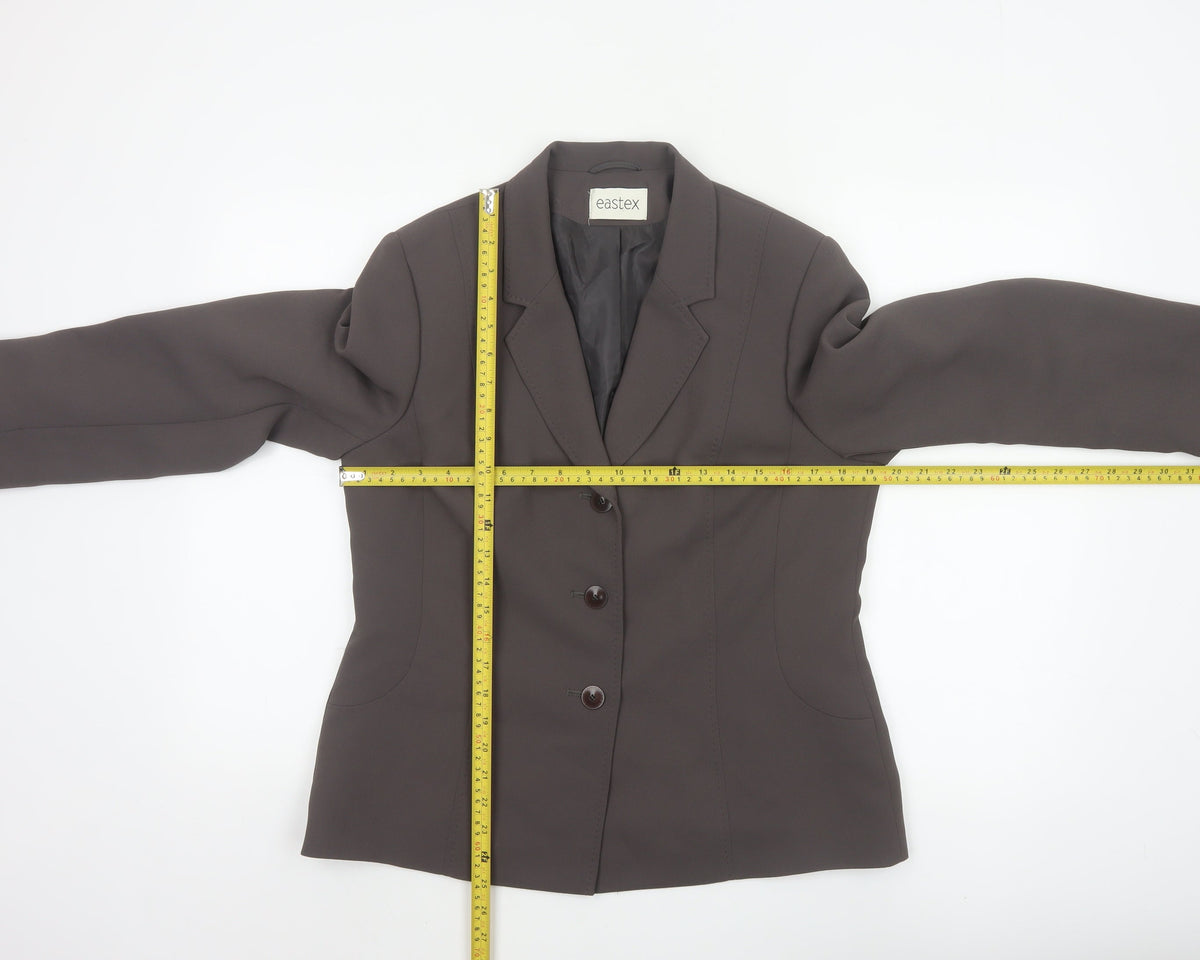 Eastex Women’s Brown UK 12 Tailored 3 Button Lined Blazer Jacket