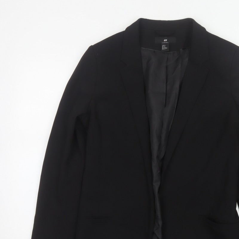 H&M Women’s Black UK 14 Regular Tailored Lined Blazer Jacket