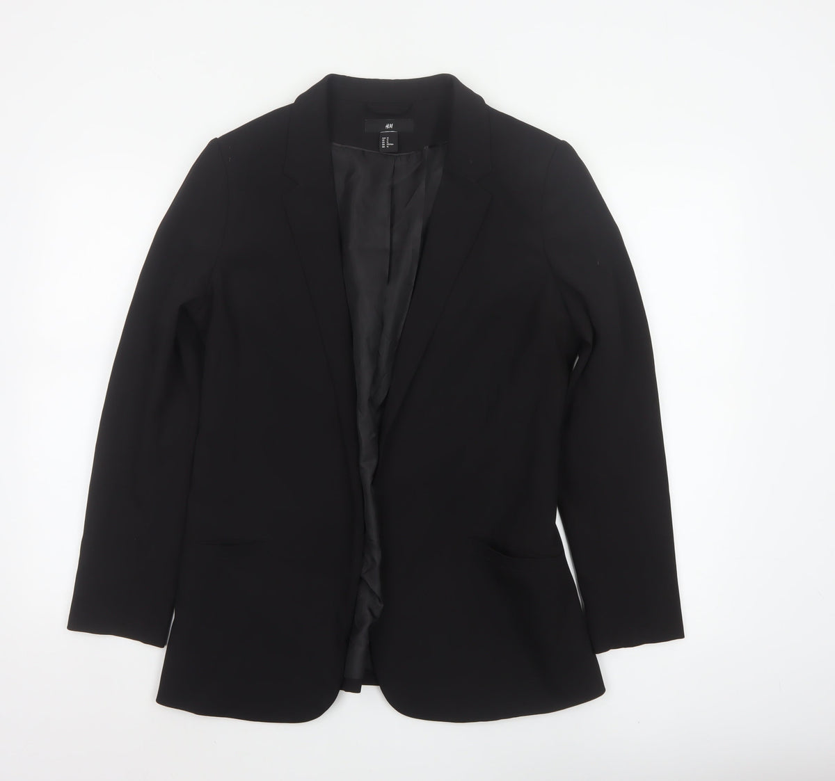 H&M Women’s Black UK 14 Regular Tailored Lined Blazer Jacket
