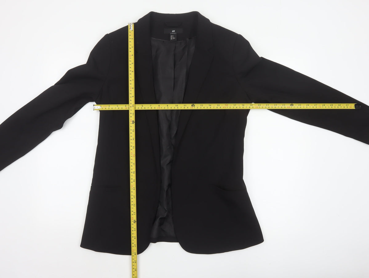 H&M Women’s Black UK 14 Regular Tailored Lined Blazer Jacket