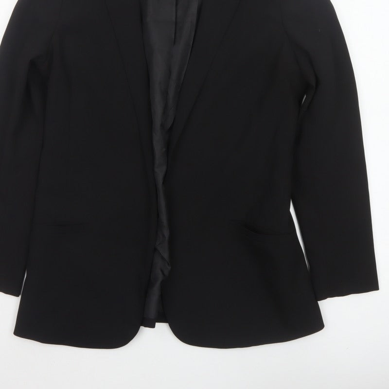 H&M Women’s Black UK 14 Regular Tailored Lined Blazer Jacket