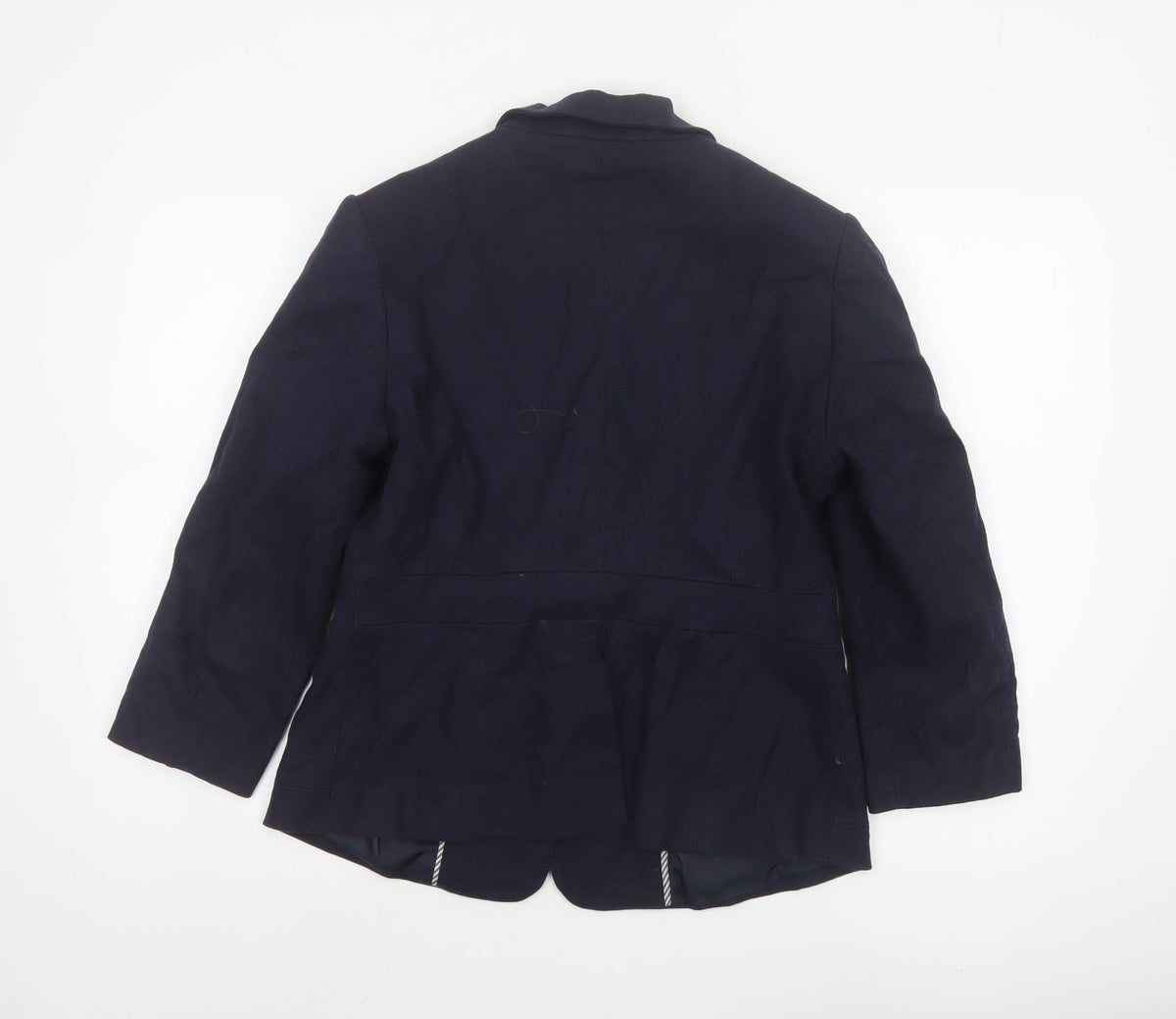 Jasper Conran Women’s Blue UK 14 Single-Breasted Cotton Blend Blazer