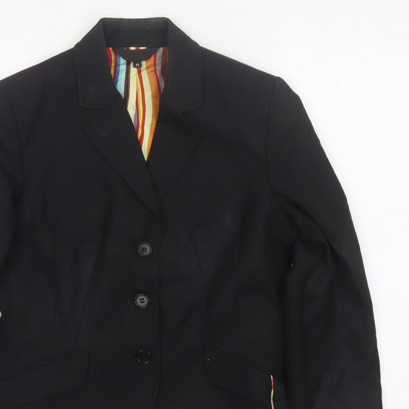 Paul Smith Women’s Black Blazer UK 14 Single-Breasted Lined