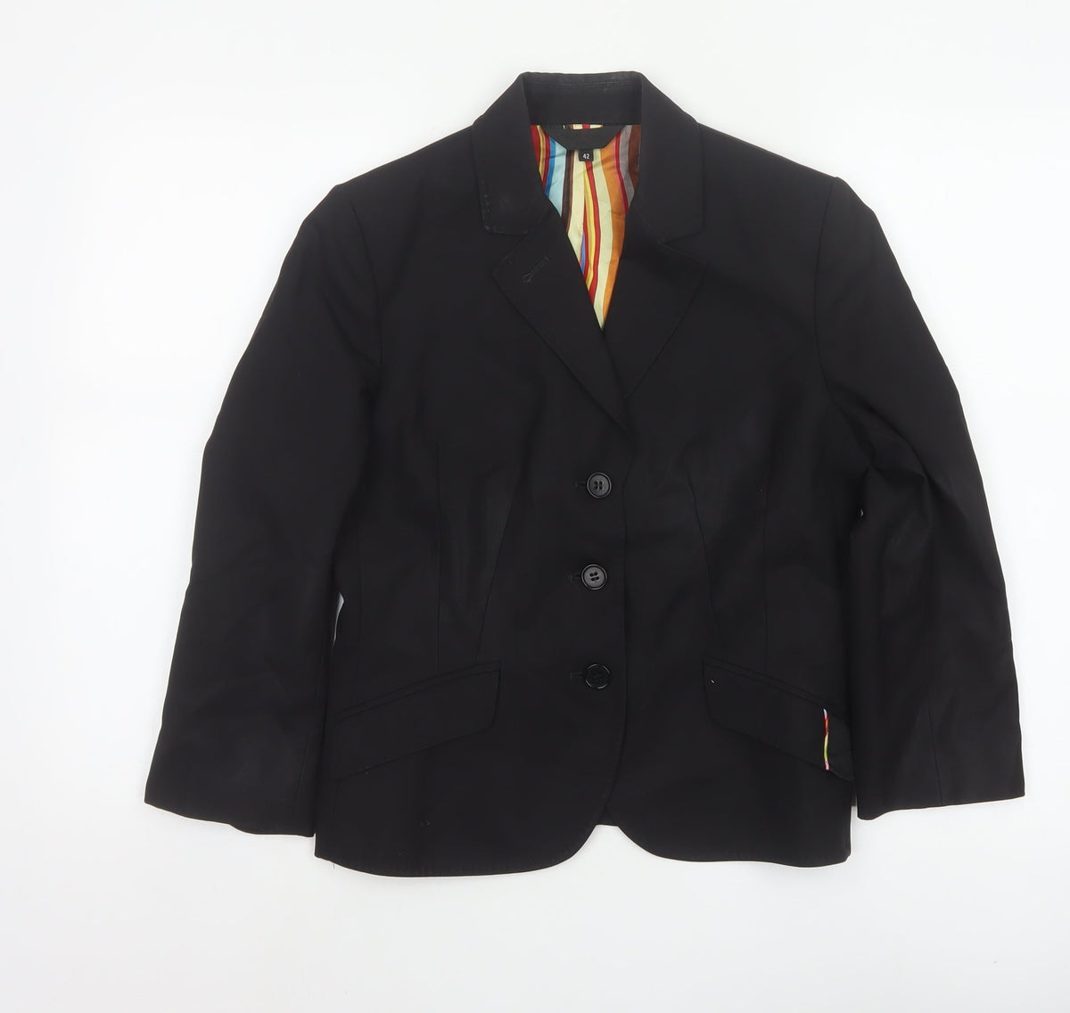 Paul Smith Women’s Black Blazer UK 14 Single-Breasted Lined