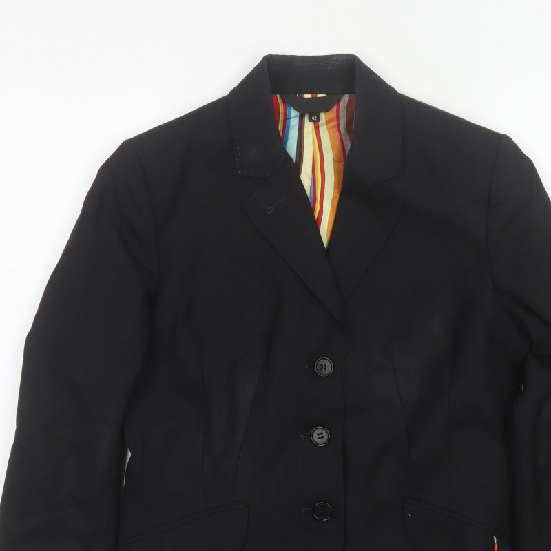 Paul Smith Women’s Black Blazer UK 14 Single-Breasted Lined